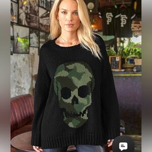 Wooden Ships Camo Skull Sweater